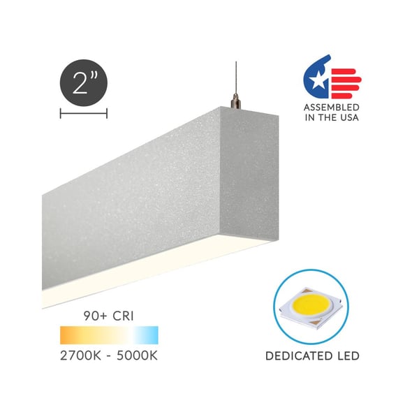 Alcon Lighting 12100-20-P Continuum 20 Series Architectural LED Linear Pendant Mount Direct/Indirect Light Fixture