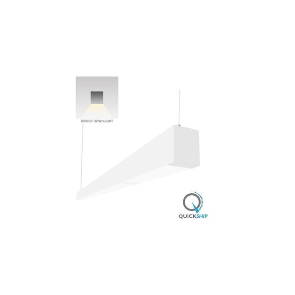 Alcon Lighting 22145-8 Beam 253 Series 8 Foot Linear Suspension Lighting LED Linear Pendant Architectural Lighting | 4000K - 7000 Lumen - Non-Dimmable - White Finish