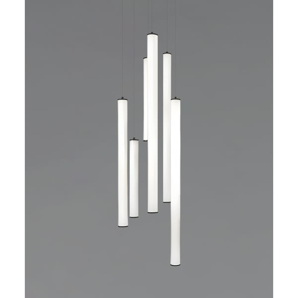 Architectural 6-Light Round Canopy LED Tube Suspension Light