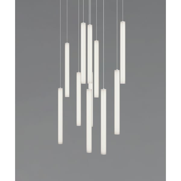 11-Light LED Vertical Tube Suspension Chandelier 