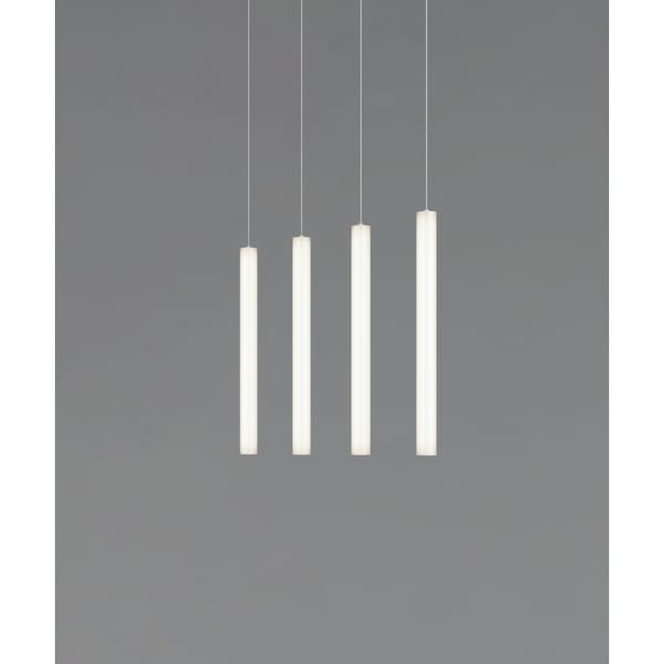 4-Light LED Vertical Tube Suspension Chandelier