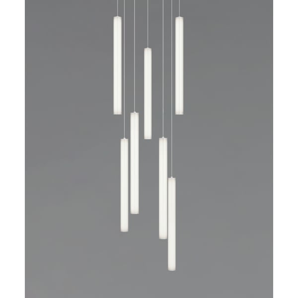 7-Light LED Vertical Tube Suspension Chandelier 