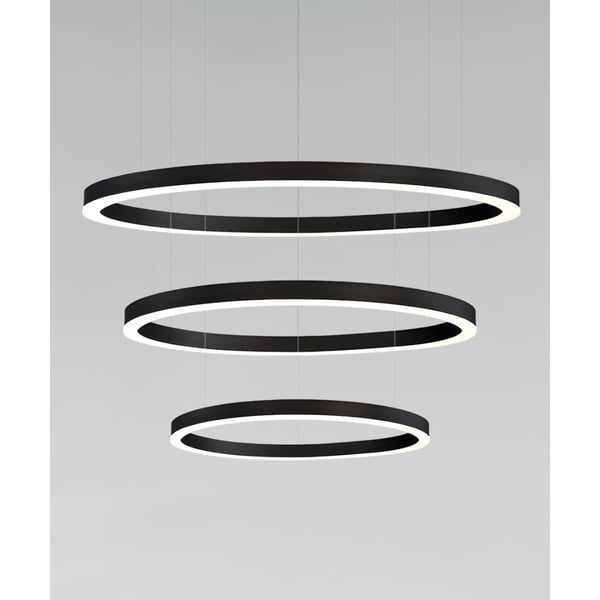 3-Tier Large Round Chandelier LED Ring Pendant Light