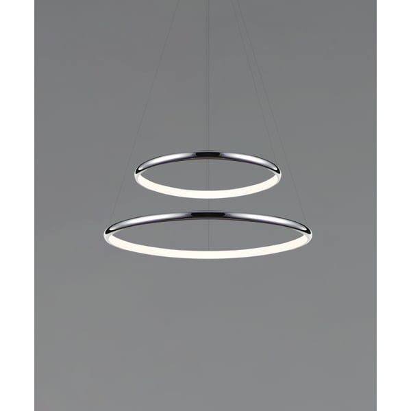 2-Tier Round Chandelier Slim LED Ring Pendant Light