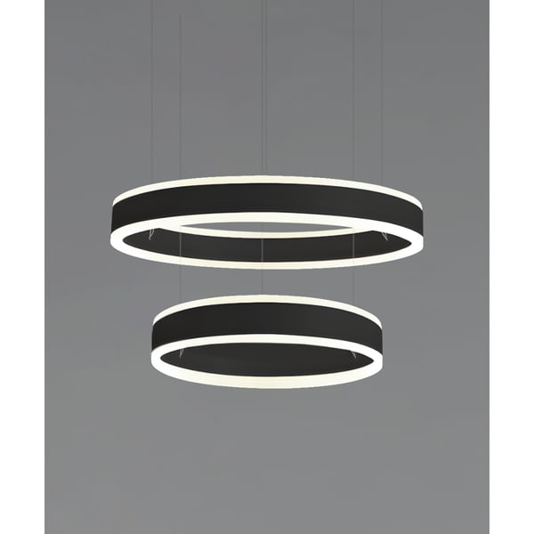 2-Tier Round Chandelier LED Ring Pendant Up and Down Light
