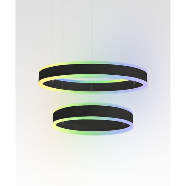 2-Tier Round Chandelier RGBW LED Ring Pendant Up and Down Light