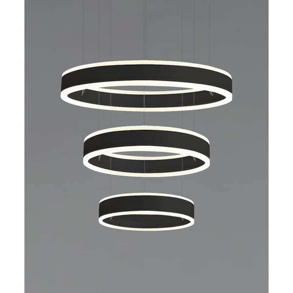 3-Tier Round Chandelier LED Ring Pendant Up and Down Light