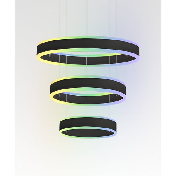 3-Tier Round Chandelier RGBW LED Ring Pendant Up and Down Light