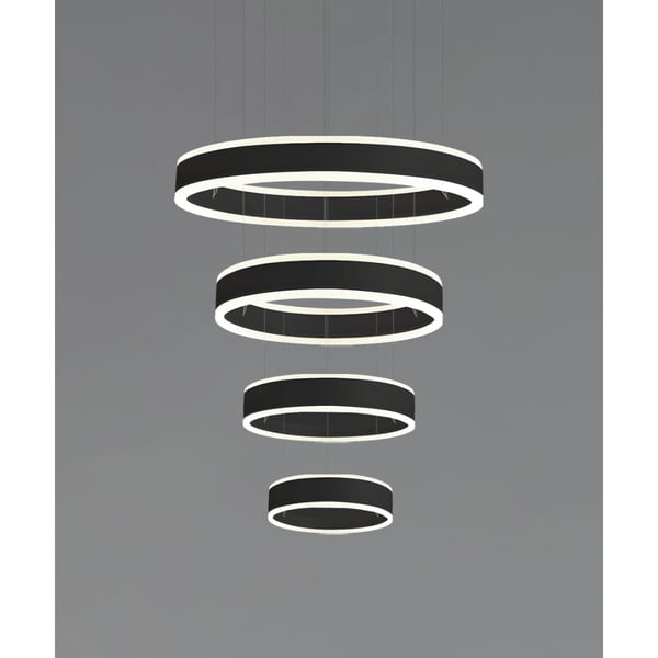 4-Tier Round Chandelier LED Ring Pendant Up and Down Light