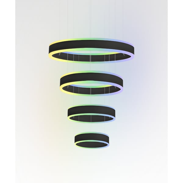 4-Tier Round Chandelier RGBW LED Ring Pendant Up and Down Light