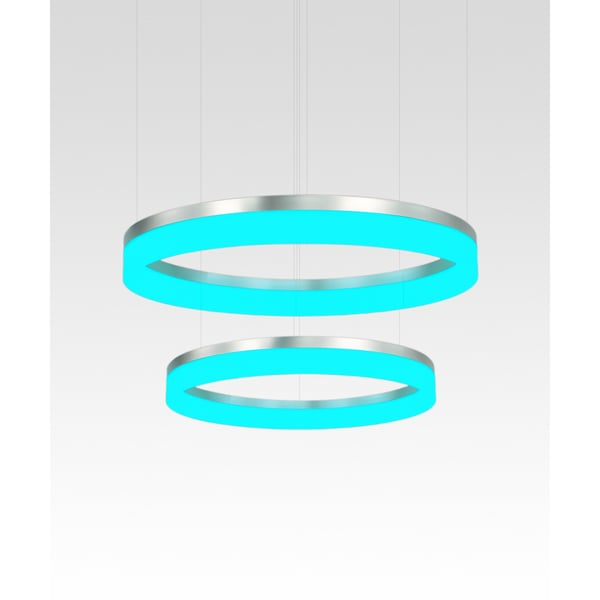 2-Tier RGBW Color-Changing LED Ring Chandelier Pendant Downlight