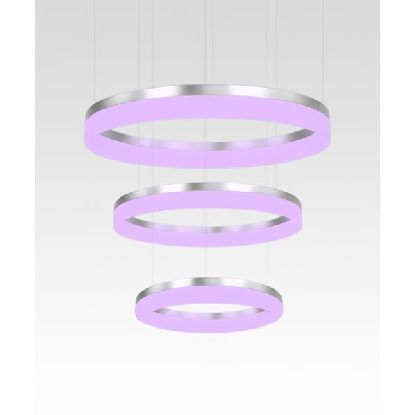 3-Tier RGBW Color-Changing LED Ring Chandelier Pendant Downlight