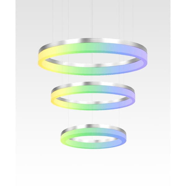 3-Tier RGBW Color-Changing LED Ring Chandelier Pendant Downlight