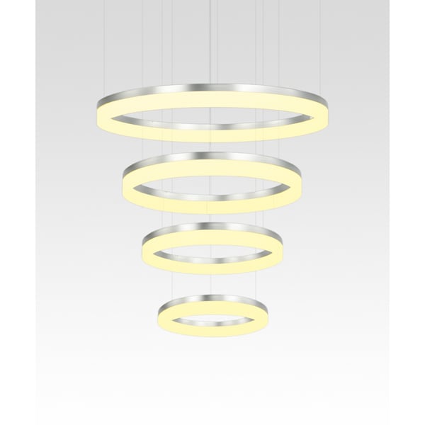 4-Tier RGBW Color-Changing LED Ring Chandelier Pendant Downlight