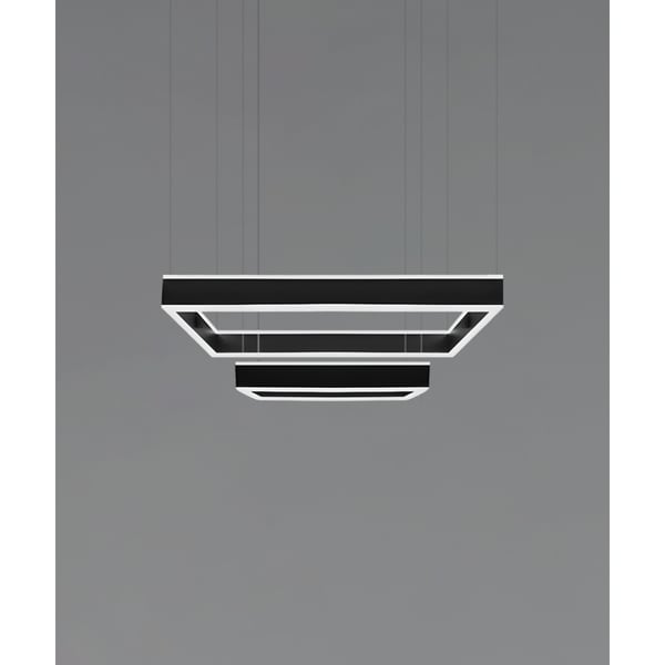 Architectural 2-Tier Rectangular LED Chandelier