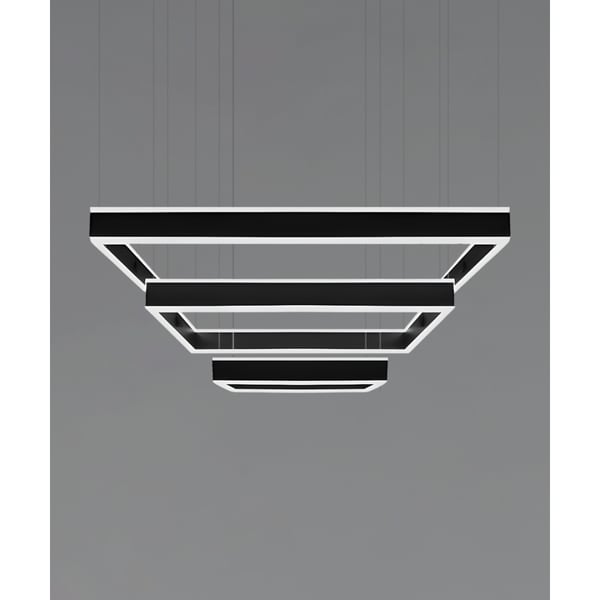 Architectural 3-Tier Rectangular LED Chandelier