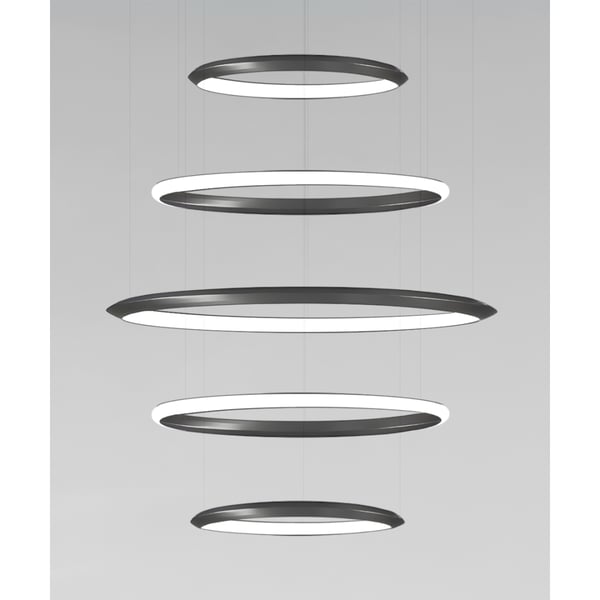 5-Tier Suspended Architectural LED Ring Chandelier