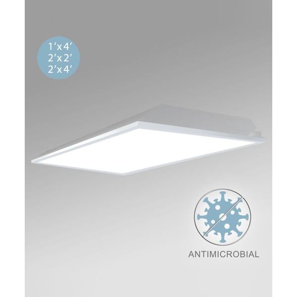 Antimicrobial Low-Profile Acrylic Lens LED Troffer Light