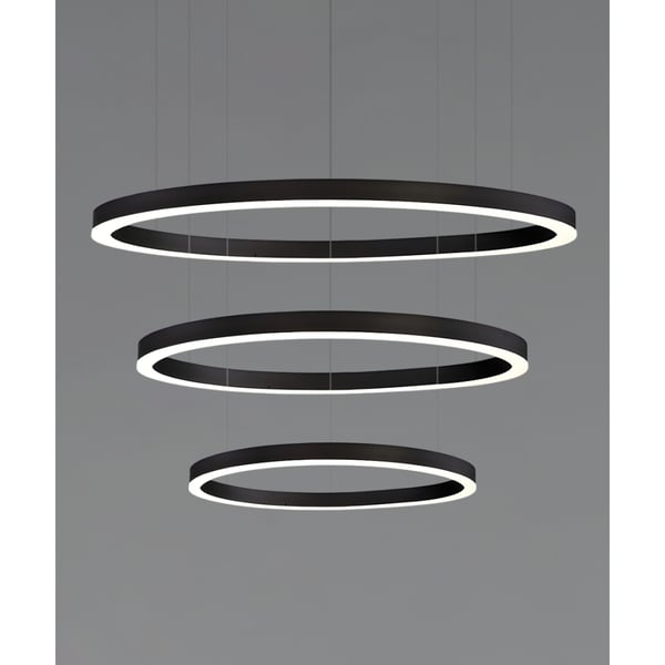 3-Tier Large Round Chandelier LED Ring Pendant Light