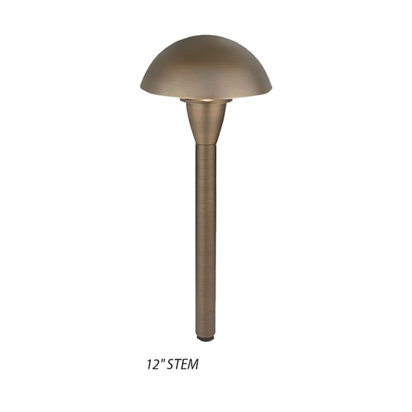 Dome Top Cast Brass LED Landscape Path Light