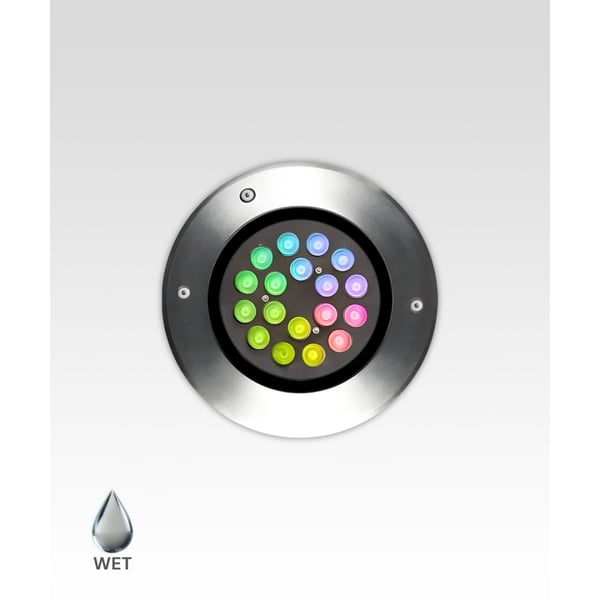 8-Inch In-Ground RGBW Color-Changing LED Well Light