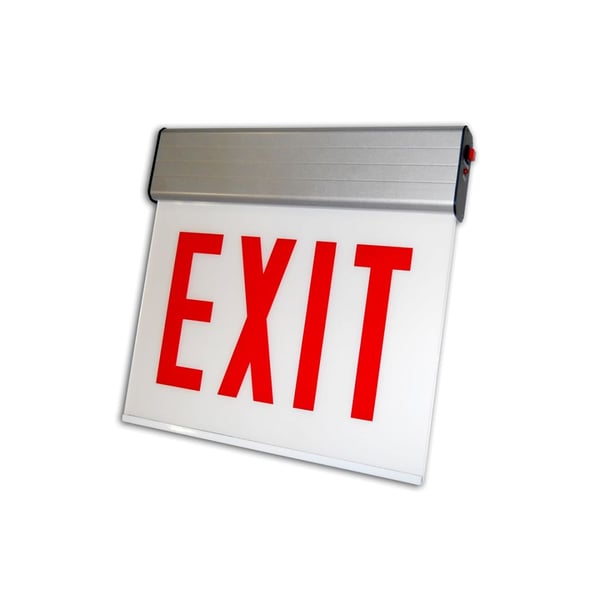 Alcon 16125-E Chicago Approved Edgelit Aluminum LED Exit Sign