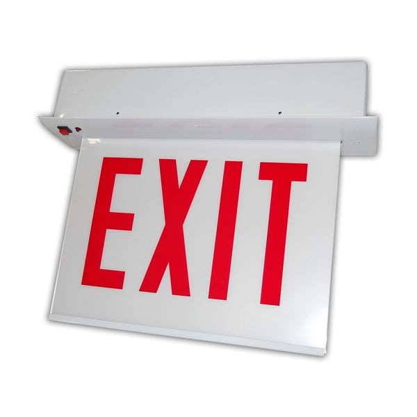 Alcon 16126 Chicago Approved Edgelit Aluminum Recessed LED Exit Sign