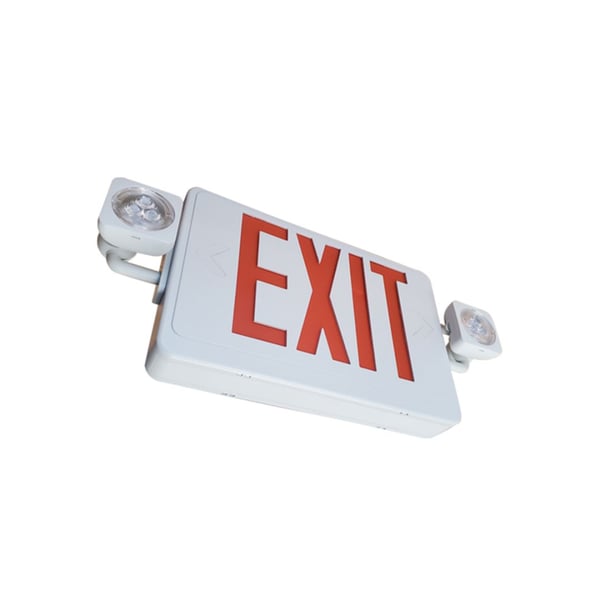 Alcon 16129 Thermoplastic Exit and Emergency Combo LED Sign 