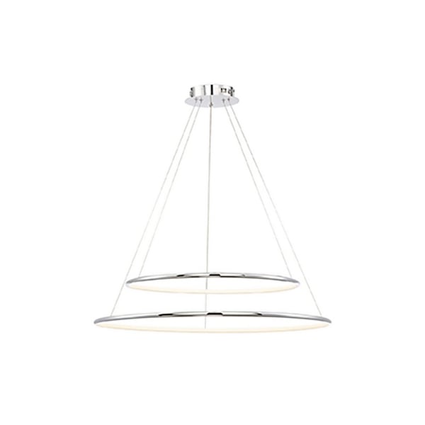 2-Tier Large Round Chandelier LED Ring Pendant Light