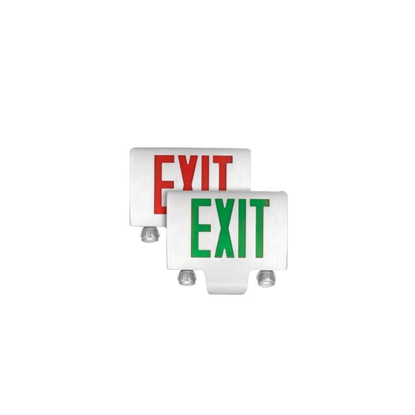 TCP LEDDC Aluminum LED Exit Sign Light with LED Emergency Light Combo