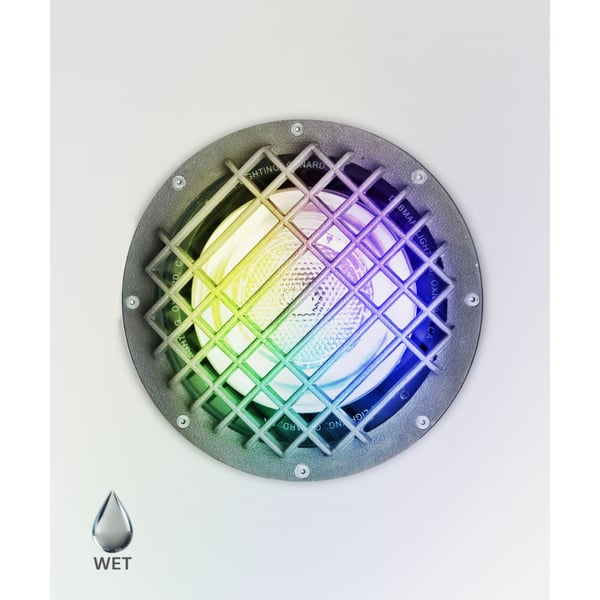 10-Inch In-Ground RGBW LED Well Light with Grill Plate
