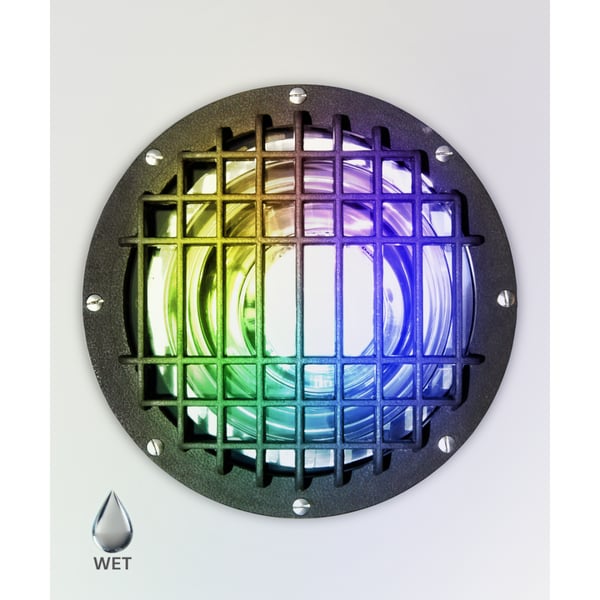 12-Inch In-Ground RGBW LED Well Light with Grill Plate