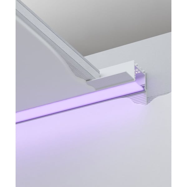 1-Inch Perimeter Wall Wash RGBW Trimless Linear Recessed Color-Changing LED Light
