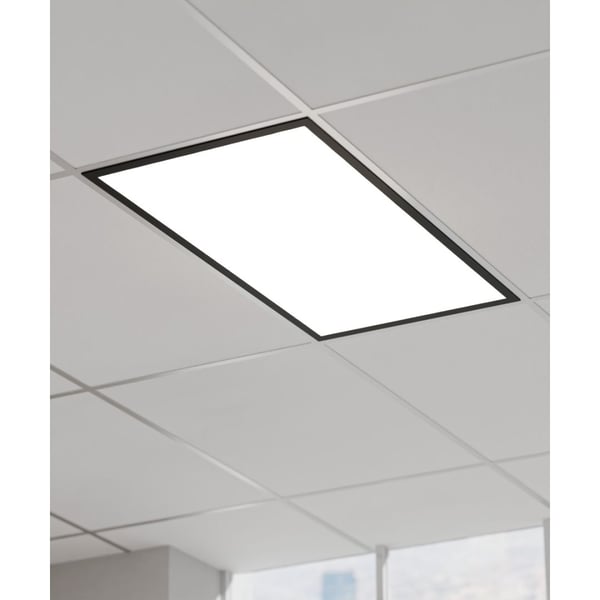 Low-Profile Black Recessed Back-Lit LED Panel Light