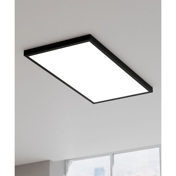 Black Surface-Mount Back-Lit LED Panel Ceiling Light