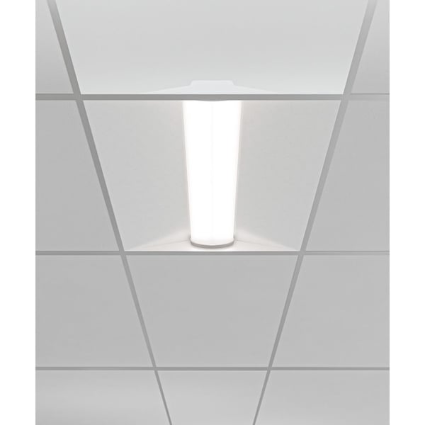 Ribbed Fluted Center-Basket Recessed LED Troffer Light