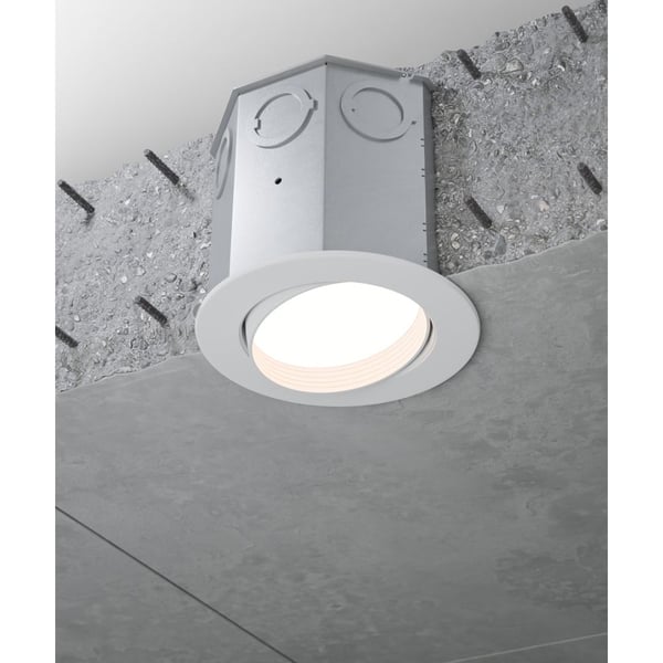 4-Inch Adjustable Low-Glare Baffle Recessed Concrete Ceiling Downlight