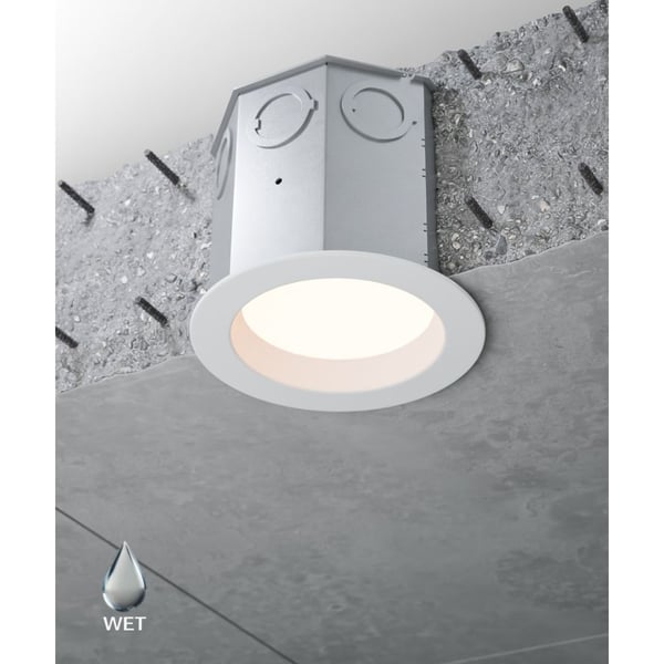 4-Inch Round High-Output Reflector Recessed Concrete Ceiling Downlight