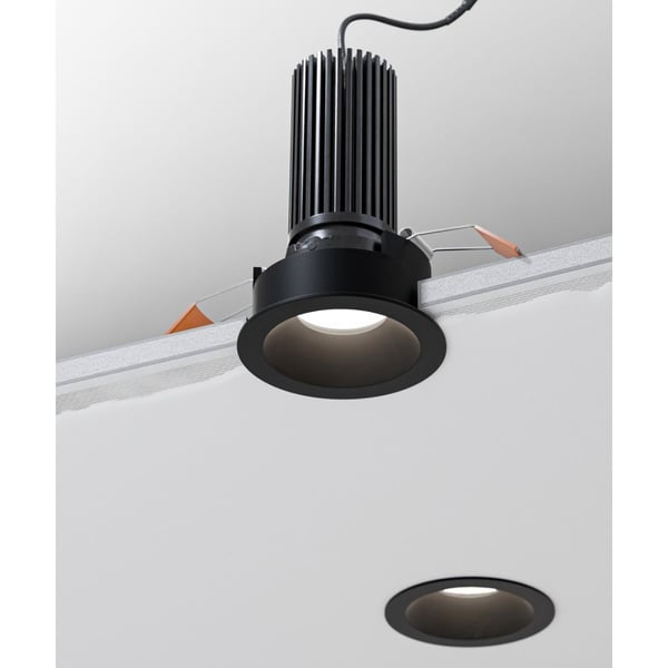 2-Inch Round Adjustable LED Recessed Downlight, Black Trim