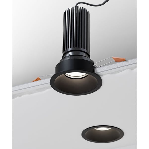 3-Inch Round Adjustable LED Recessed Downlight, Black Trim