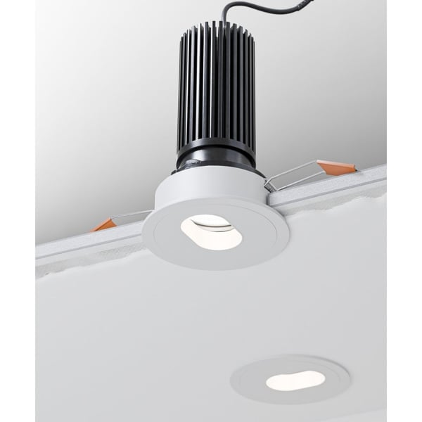 3-Inch Oval Pinhole Adjustable LED Recessed Downlight, White Trim