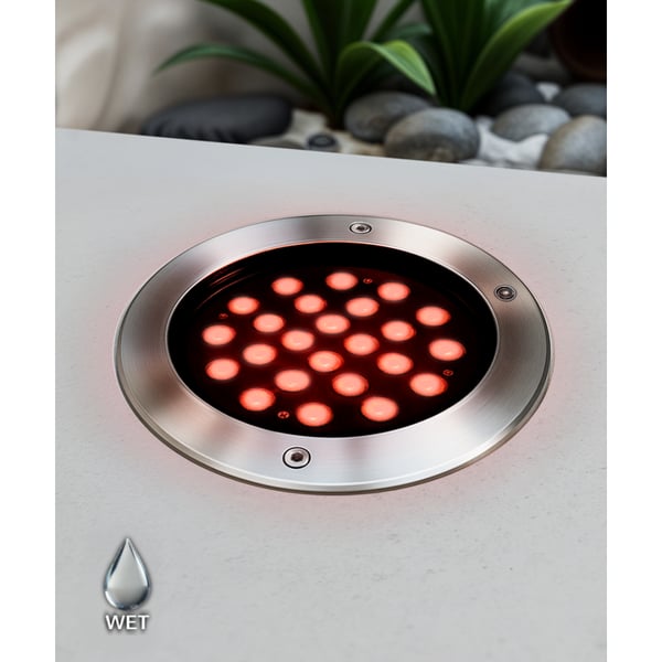 9-Inch In-Ground RGBW Color-Changing LED Well Light