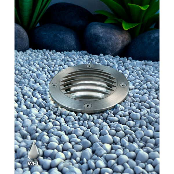 4-Inch Low-Voltage In-Ground LED Well Light with Grill Plate