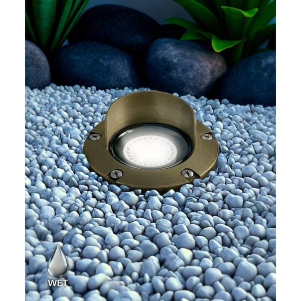 5-Inch Drive-Over Cast Brass LED Well Light with Short Shroud