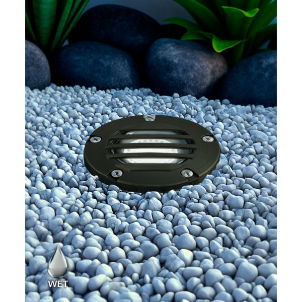 5-Inch Drive-Over Cast Brass LED Well Light with Grill Plate