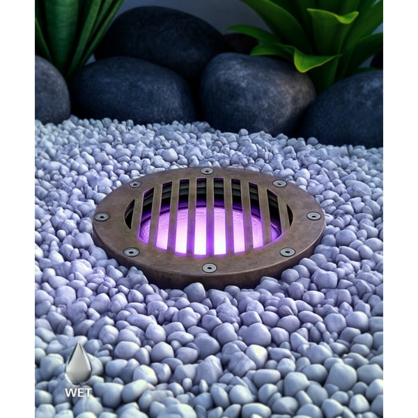 7-Inch In-Ground RGBW Color-Changing LED Well Light with Grill