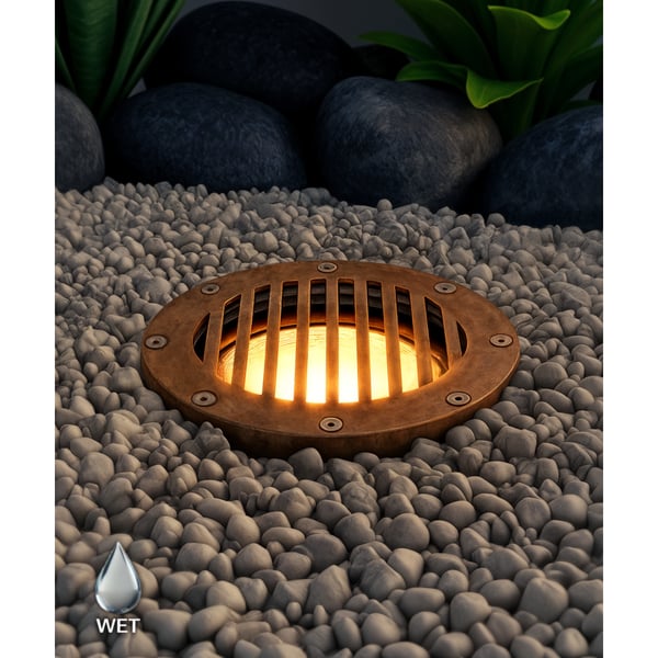 7-Inch Grilled Turtle-Safe In-Ground LED Well Light