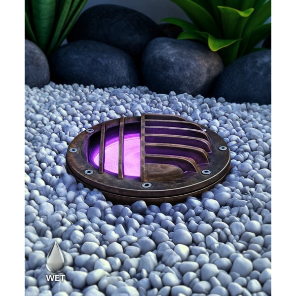 7-Inch In-Ground RGBW Color Changing LED Well Light with Grill