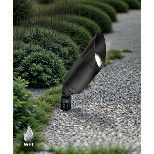 Solid Aluminum Landscape LED Uplight with Shroud