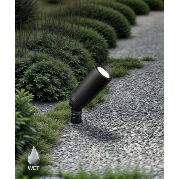 Solid Brass Landscape LED Uplight with Shroud